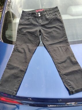 BONGO Black Capris with Red Embroidered Logo